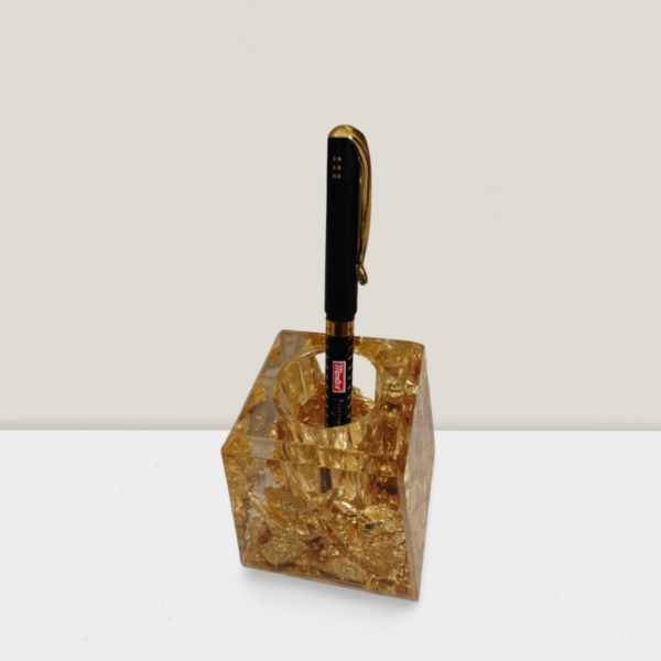 DigaNT 2 in 1 Penholder, Paperweight Pen stand Golden Liquid Metal With Montex Pen Combo, chittoor store